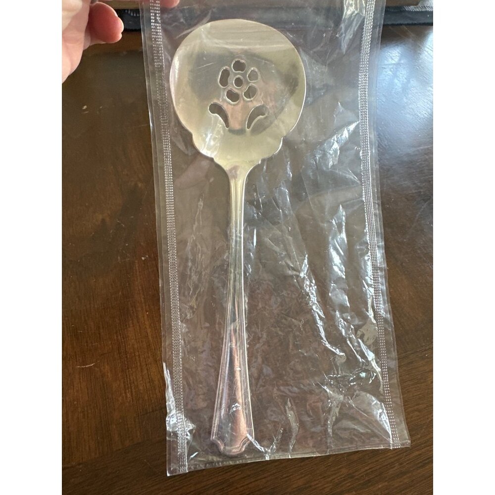 Oneida Silver Plated Slotted Serving Spoon 7.5 Inches Kitchen Collection